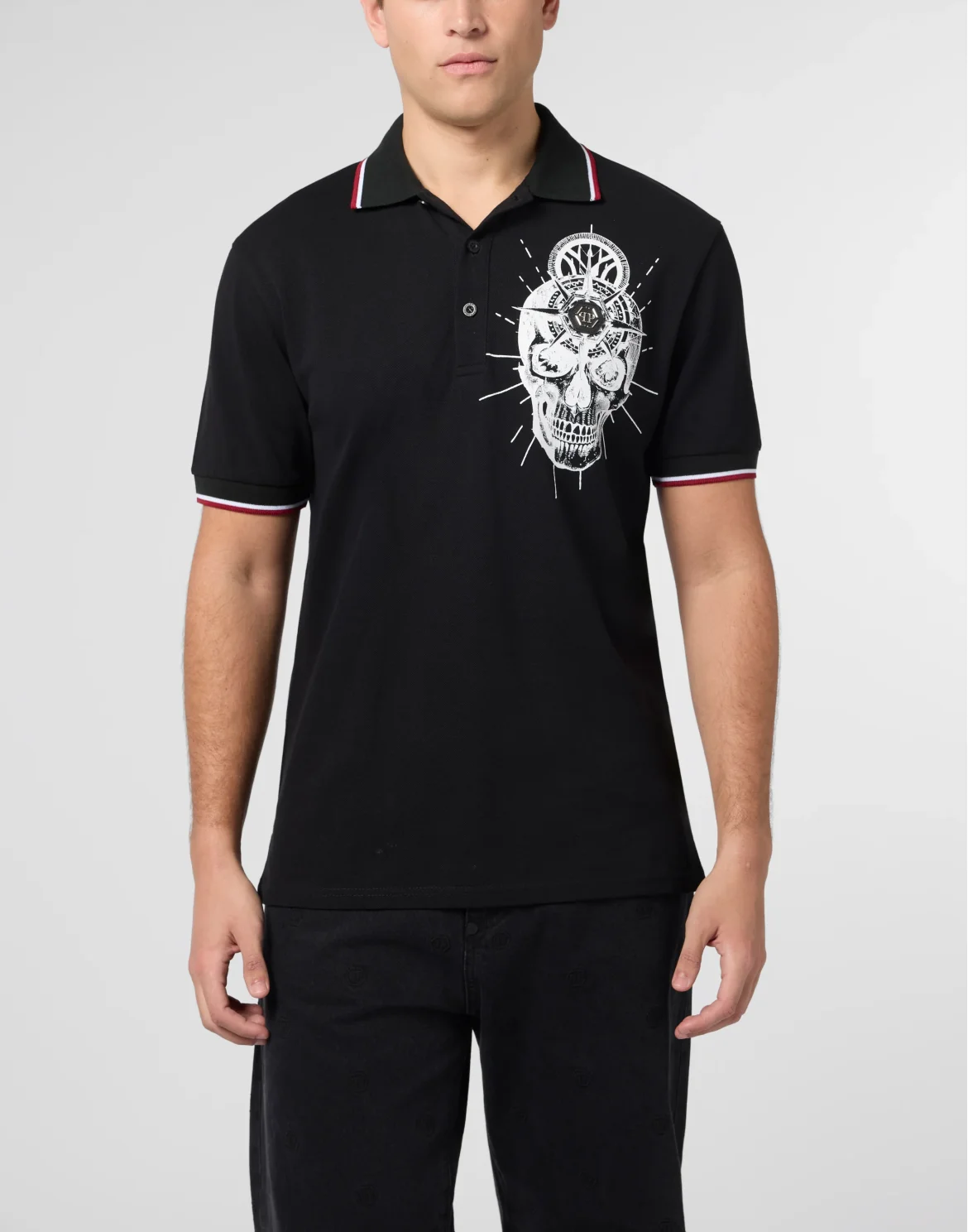Polo T-Shirt Skull Tattoo, цвет: Черный