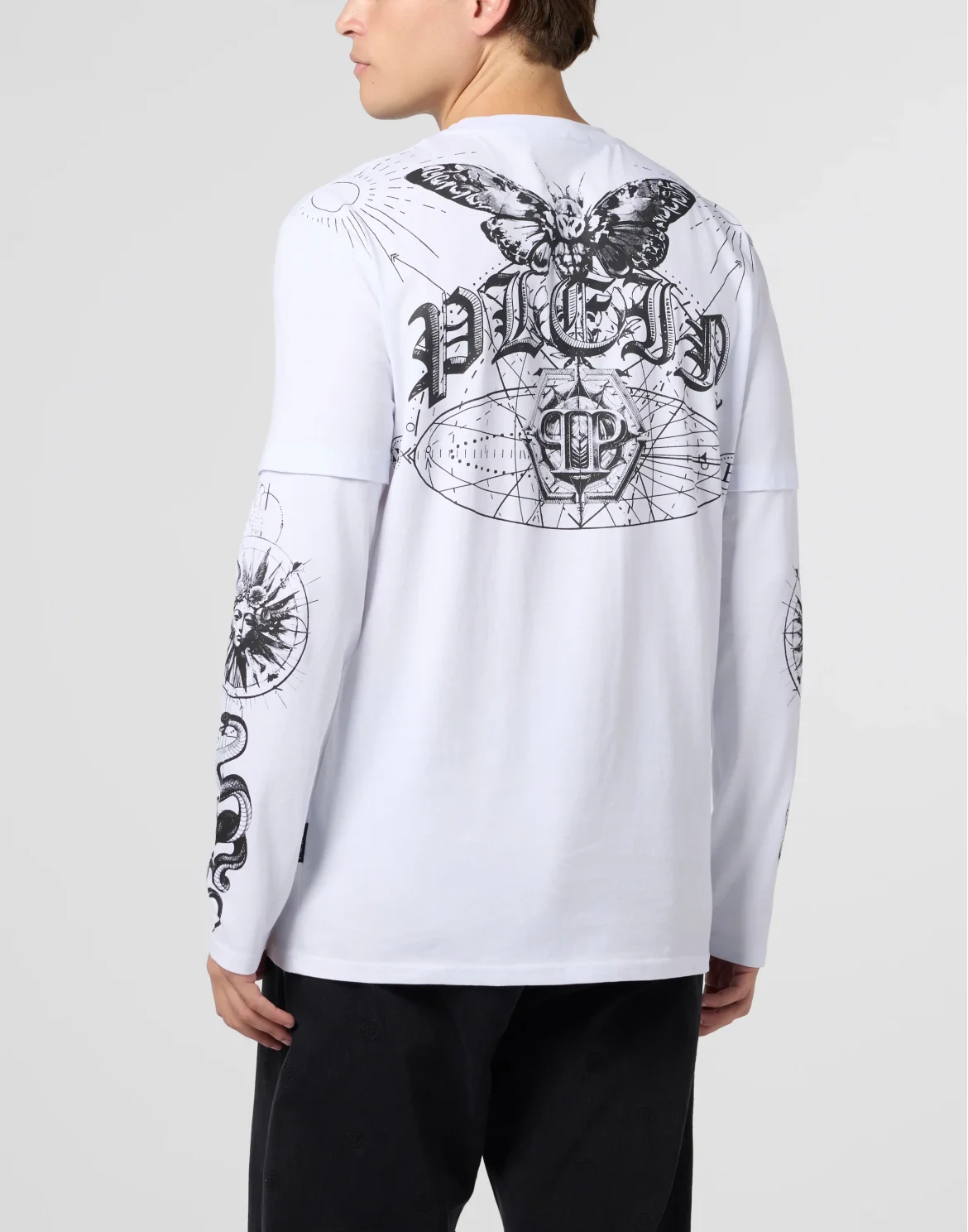 Double Sleeve T-Shirt Tattoo, цвет: Белый