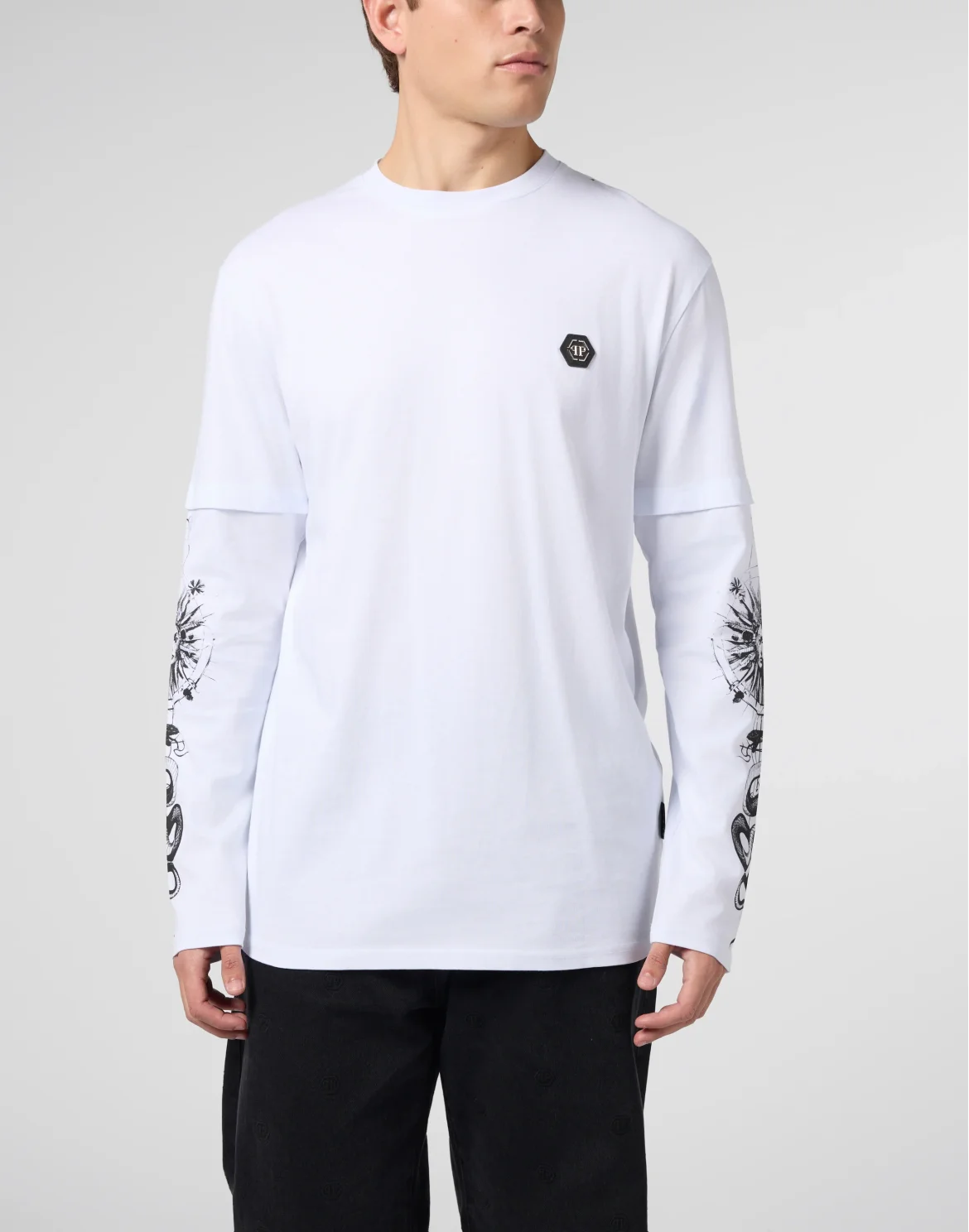 Double Sleeve T-Shirt Tattoo, цвет: Белый