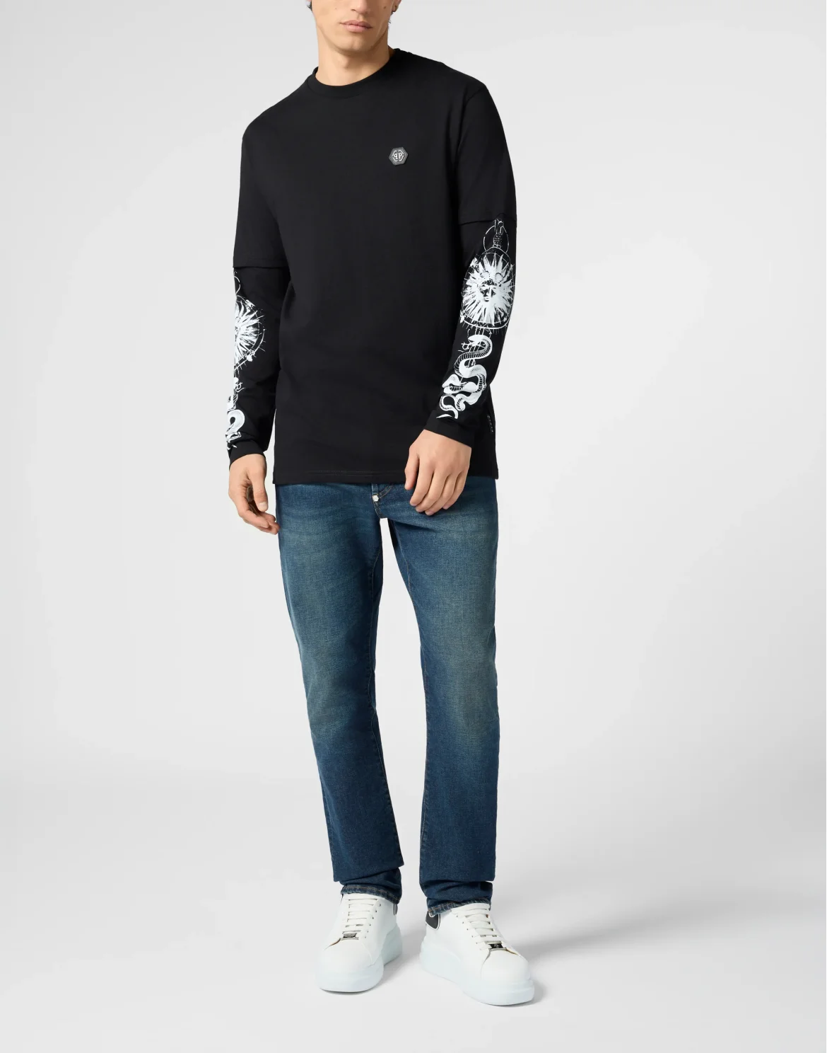 Double Sleeve T-Shirt Tattoo, цвет: Черный