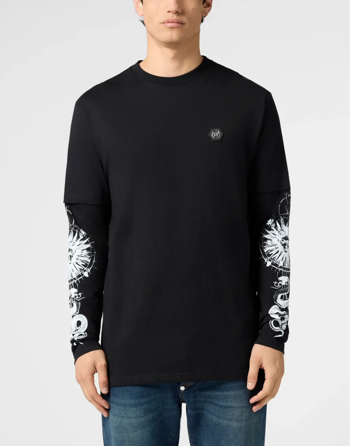 Double Sleeve T-Shirt Tattoo, цвет: Черный