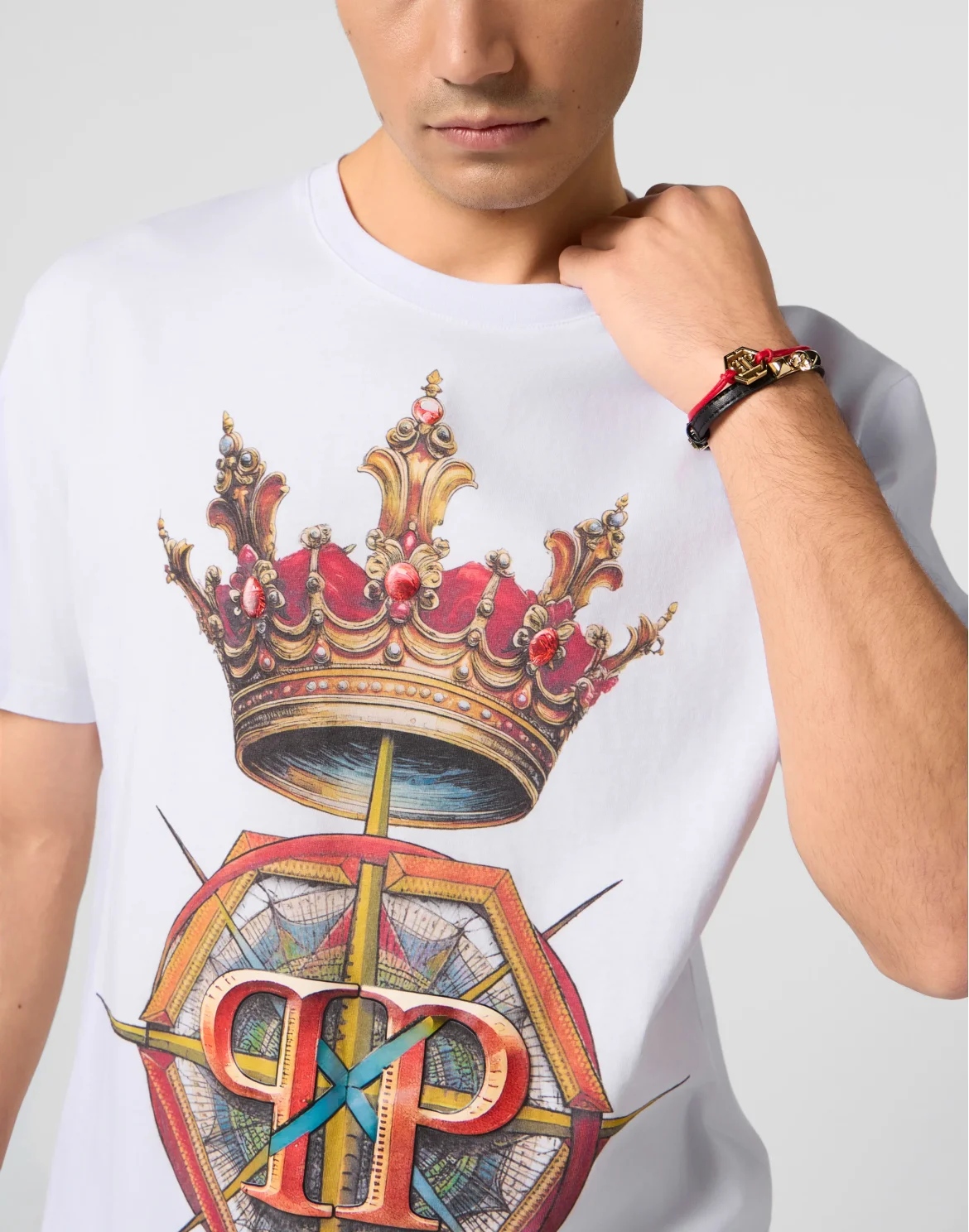 Round Neck T-Shirt Crown Hexagon, цвет: Белый