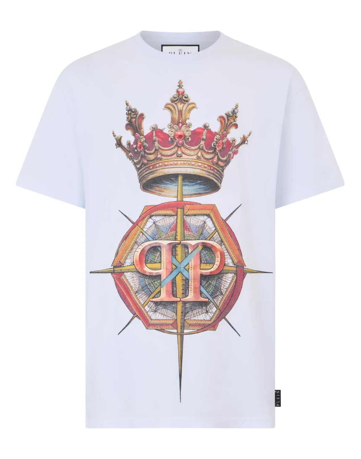 Round Neck T-Shirt Crown Hexagon, цвет: Белый