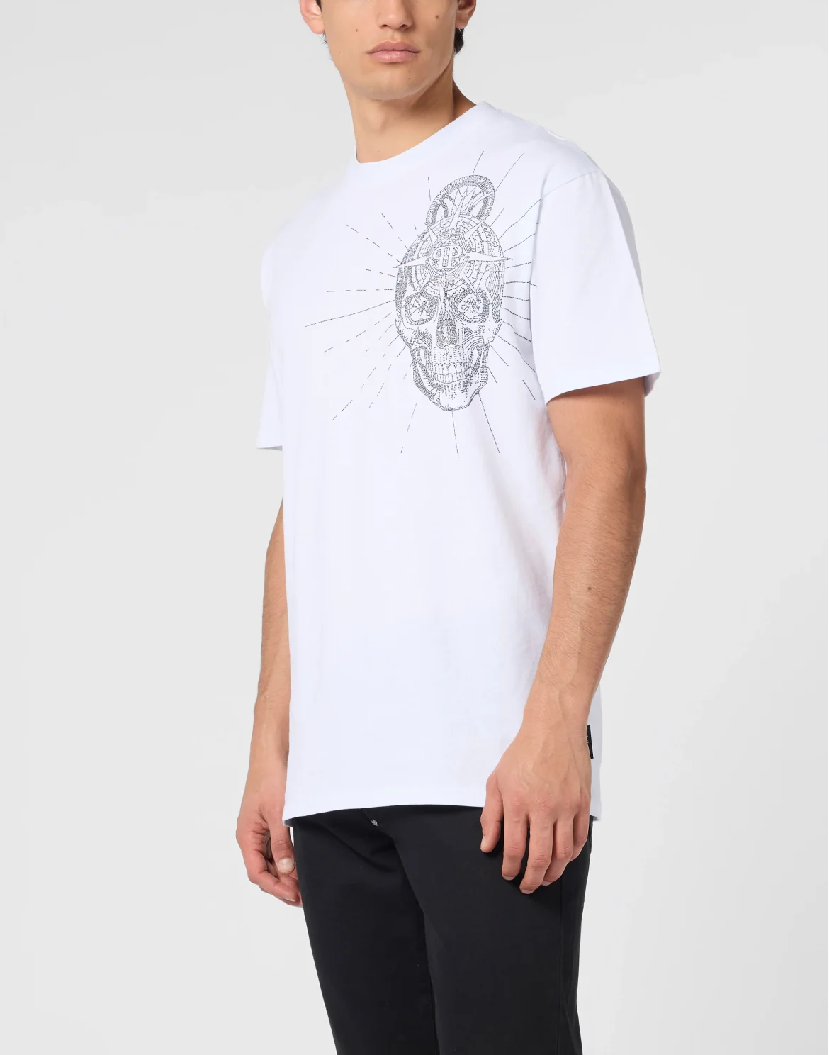 Round Neck T-Shirt Skull Stones, цвет: Белый