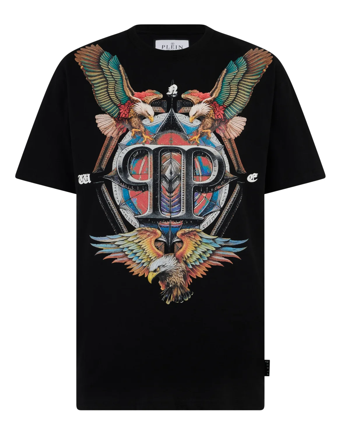 Round Neck T-Shirt Eagle Tattoo, цвет: Черный
