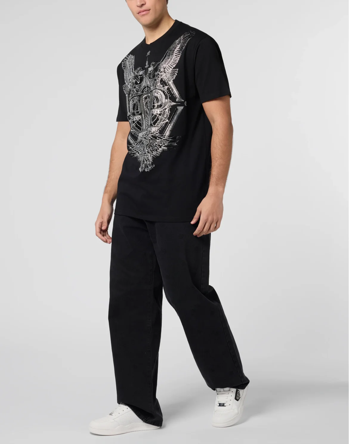 Round Neck T-Shirt Eagles Stones, цвет: Черный