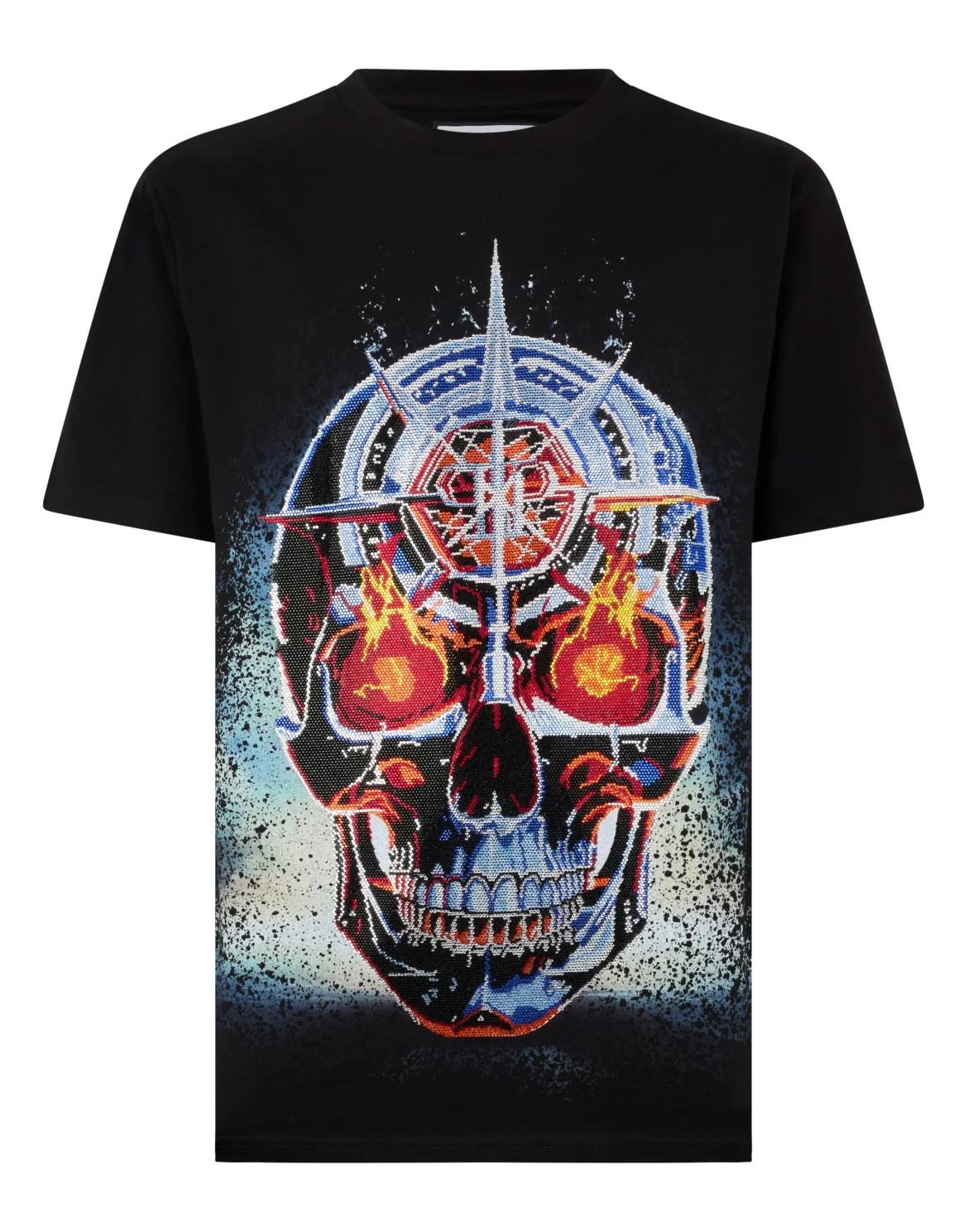 Round Neck T-Shirt Chrome Skull Stones, цвет: Черный