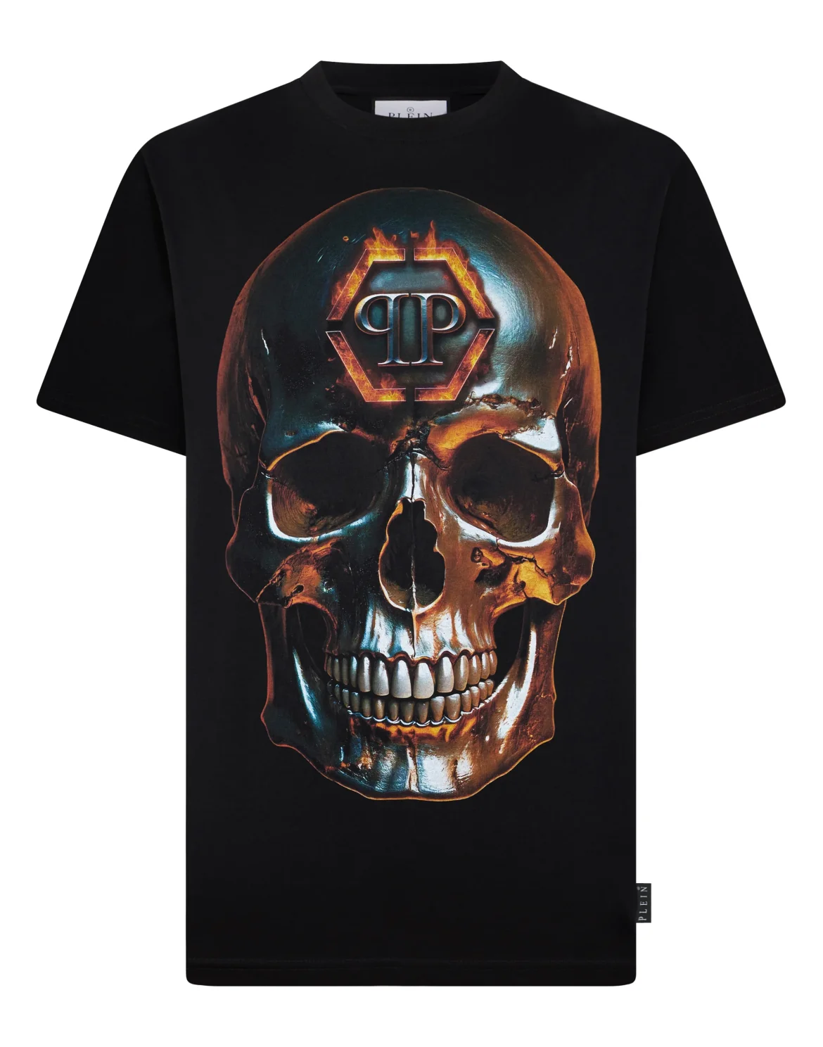 Round Neck T-Shirt Lava Skull, цвет: Черный