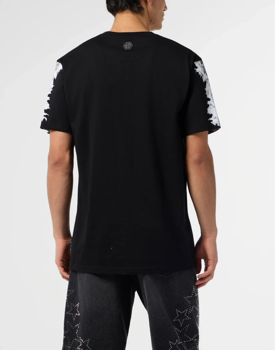 Round Neck T-Shirt Ceramic Skulls, цвет: Черный
