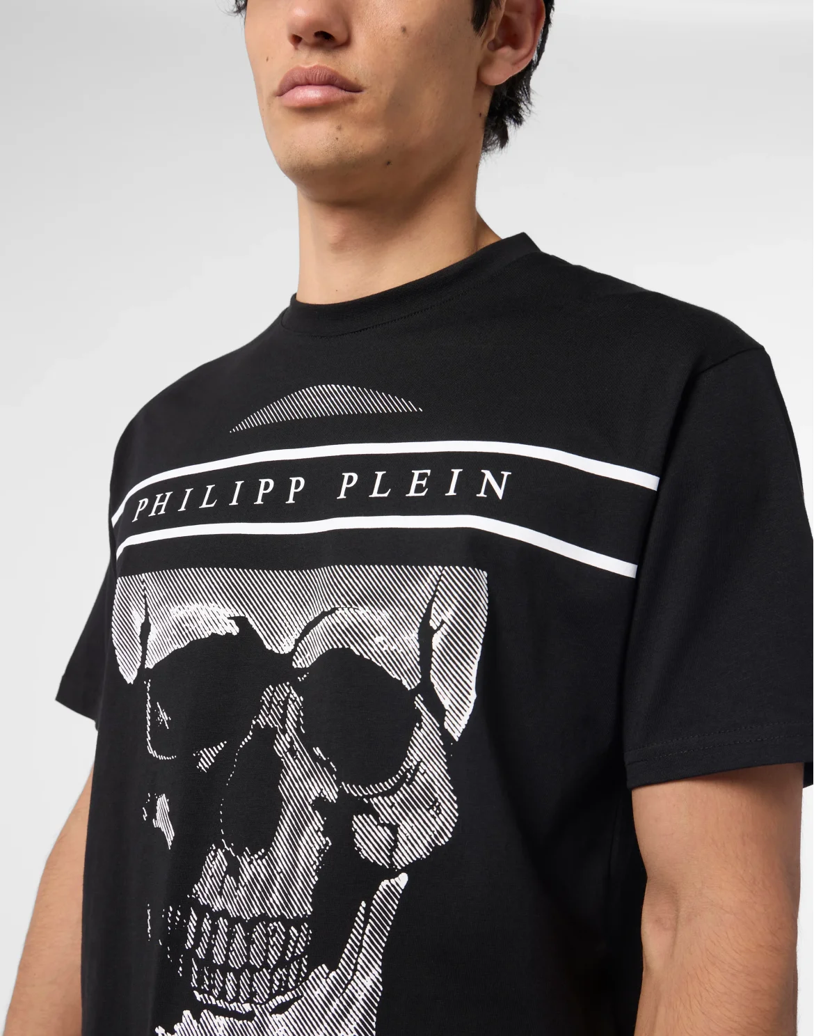 Round Neck T-Shirt Skull Logo Line, цвет: Черный