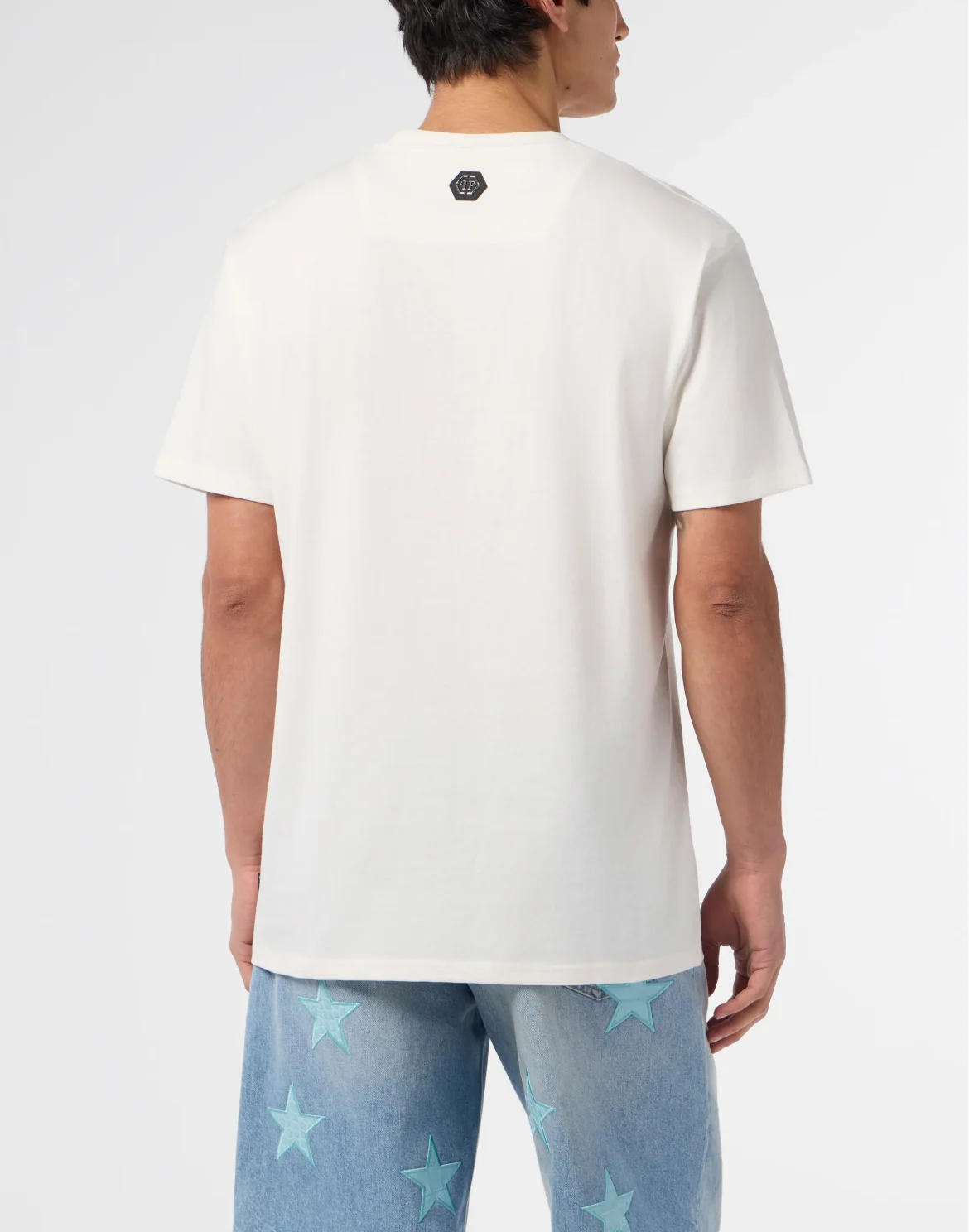 Round Neck T-Shirt Hexagon Line, цвет: Бежевый