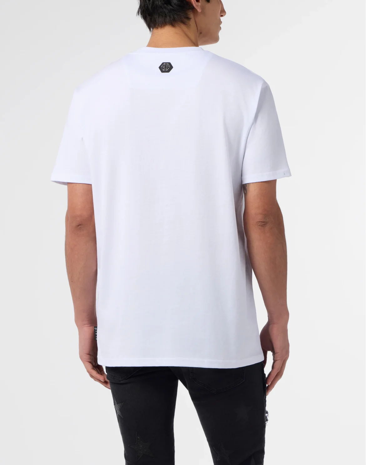 Round Neck T-Shirt Hexagon Line, цвет: Белый