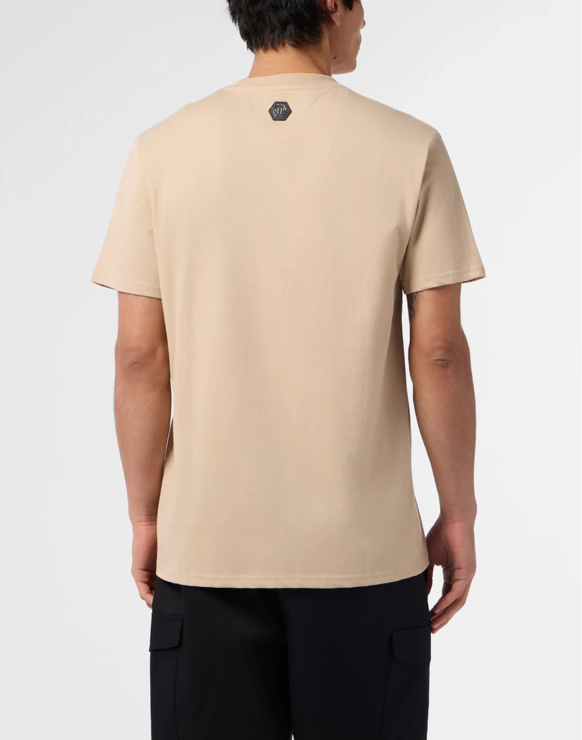 Round Neck T-Shirt Hexagon Line, цвет: Бежевый