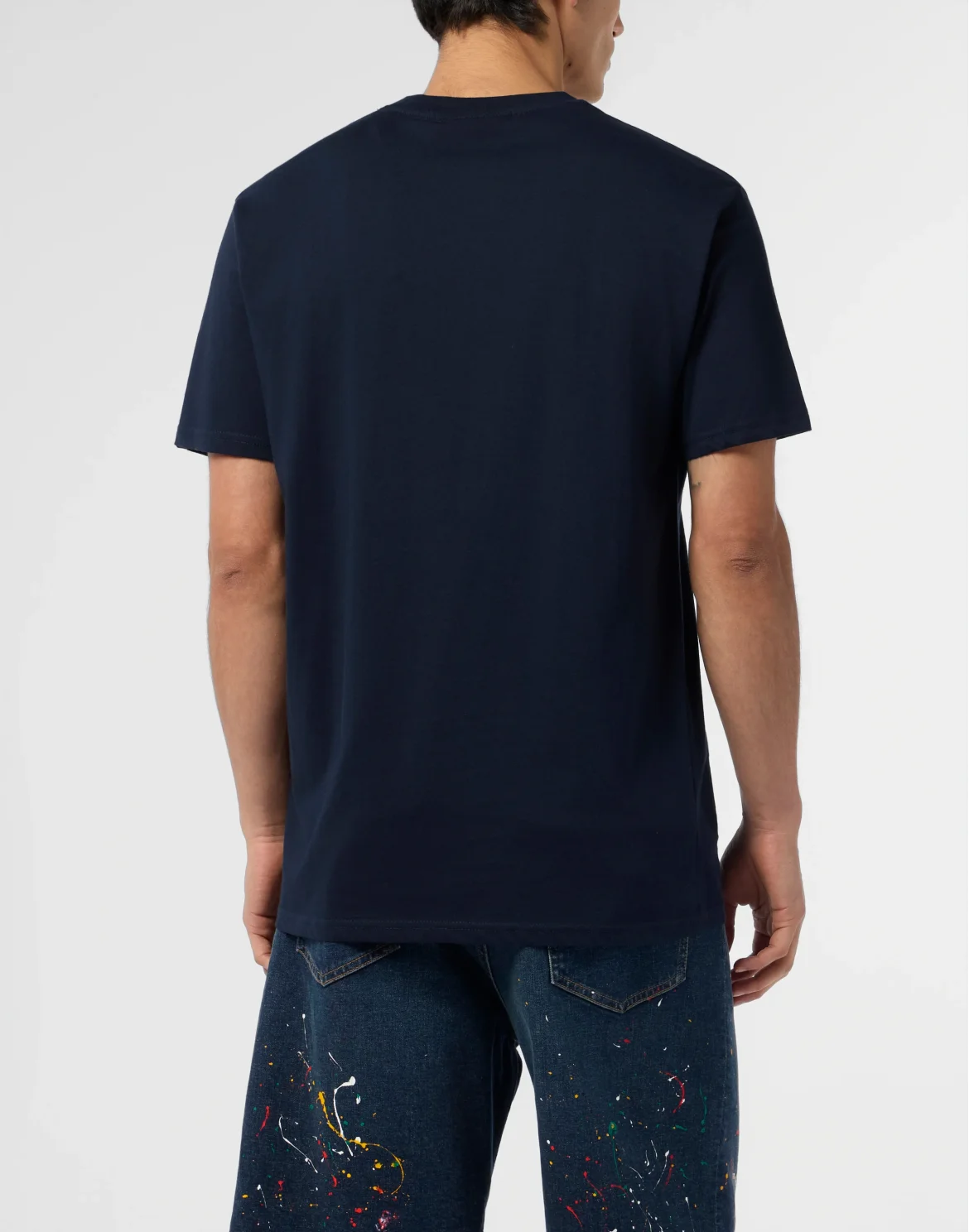 Round Neck T-Shirt Spray Hexagon, цвет: Синий