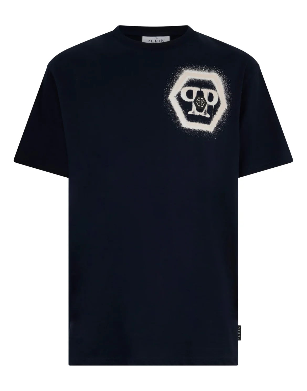 Round Neck T-Shirt Spray Hexagon, цвет: Синий