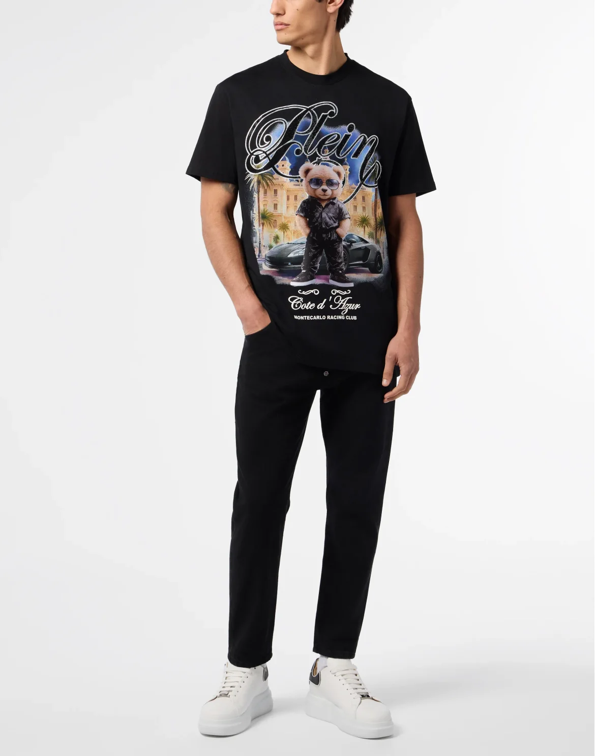 Round Neck T-Shirt Teddy Racing, цвет: Черный