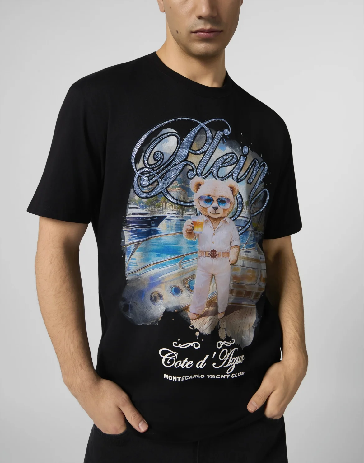 Round Neck T-Shirt Teddy Yachting, цвет: Черный