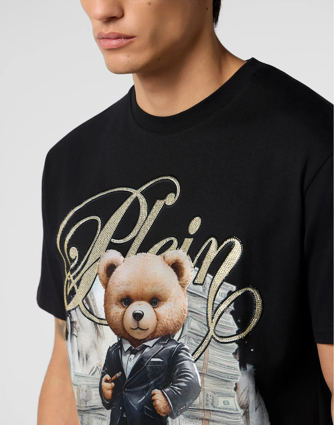 Round Neck T-Shirt Teddy Money, цвет: Черный