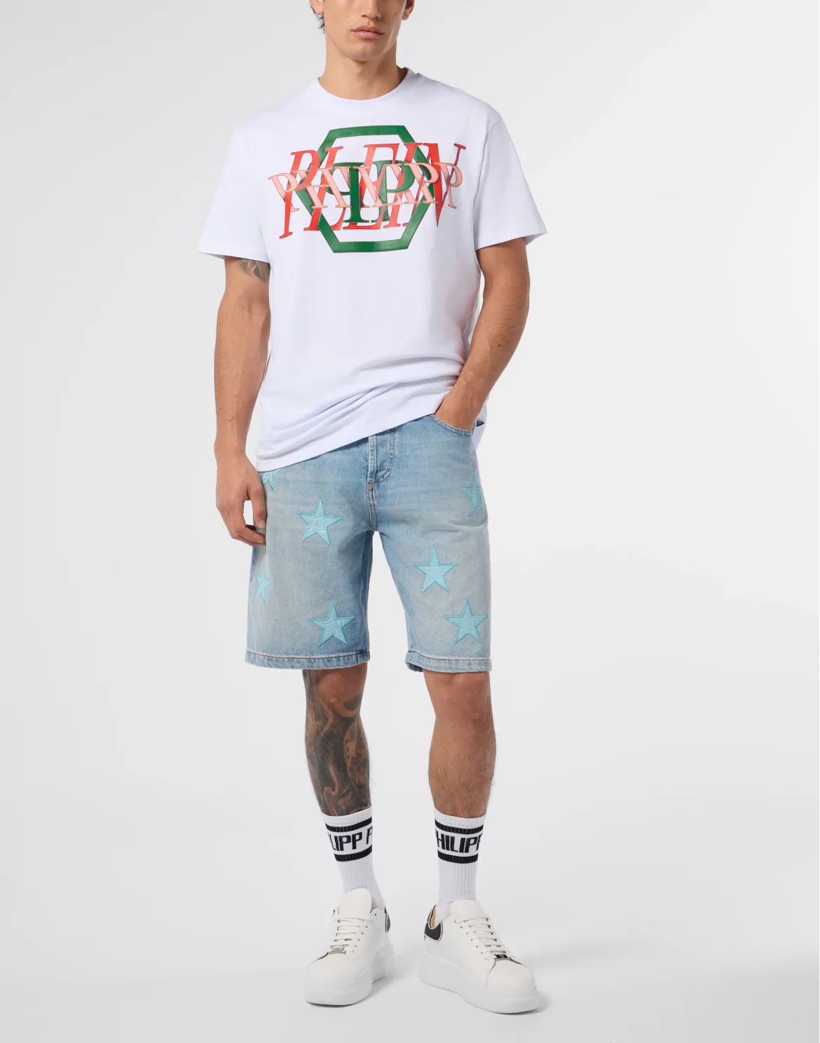 Round Neck T-Shirt Logo Hexagon, цвет: Белый