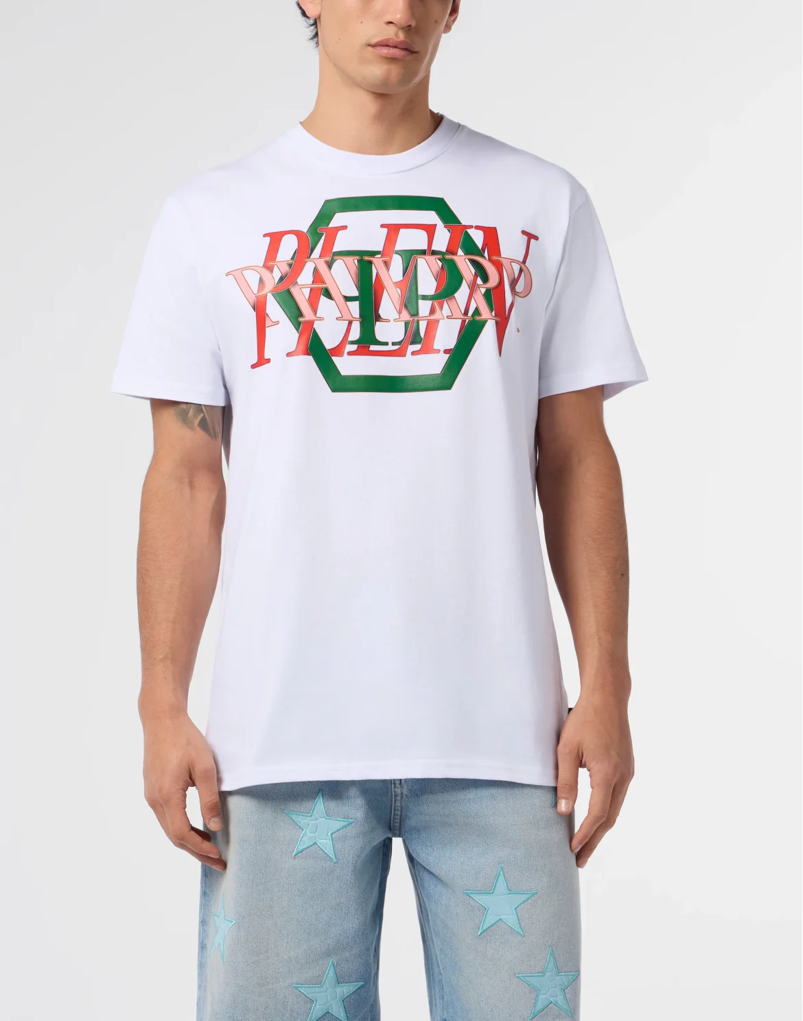 Round Neck T-Shirt Logo Hexagon, цвет: Белый