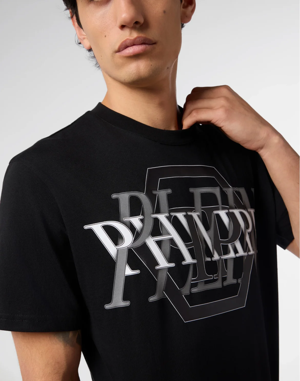 Round Neck T-Shirt Logo Hexagon, цвет: Черный