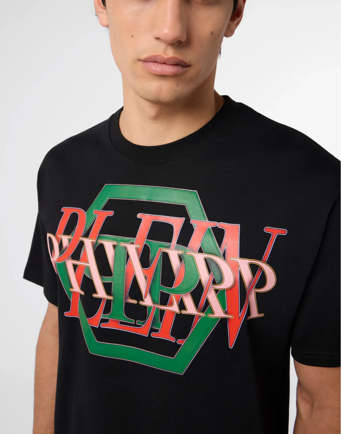 Round Neck T-Shirt Logo Hexagon, цвет: Черный