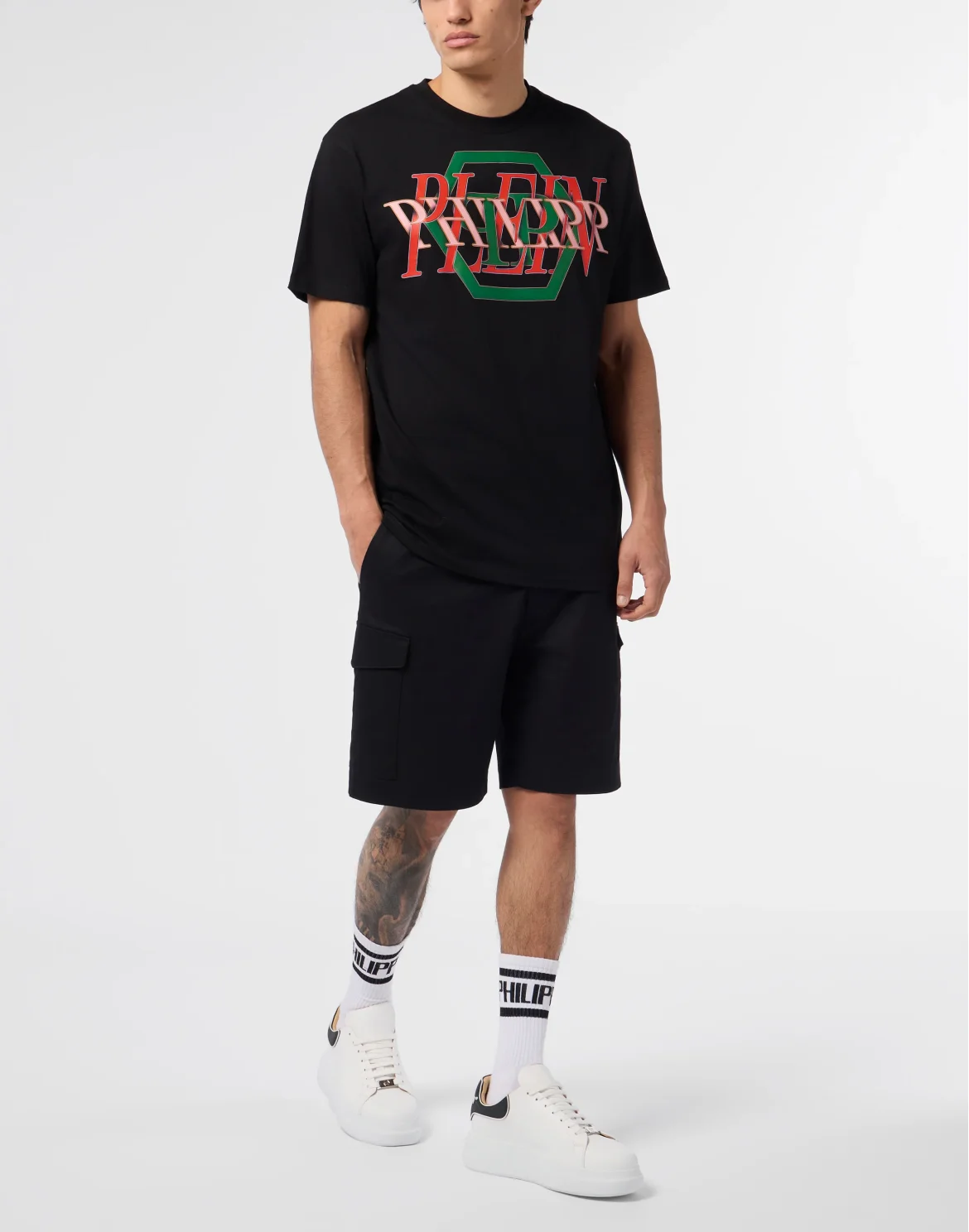 Round Neck T-Shirt Logo Hexagon, цвет: Черный