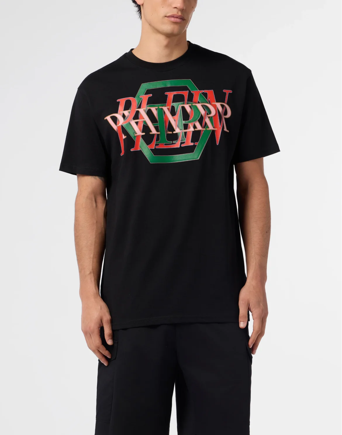 Round Neck T-Shirt Logo Hexagon, цвет: Черный