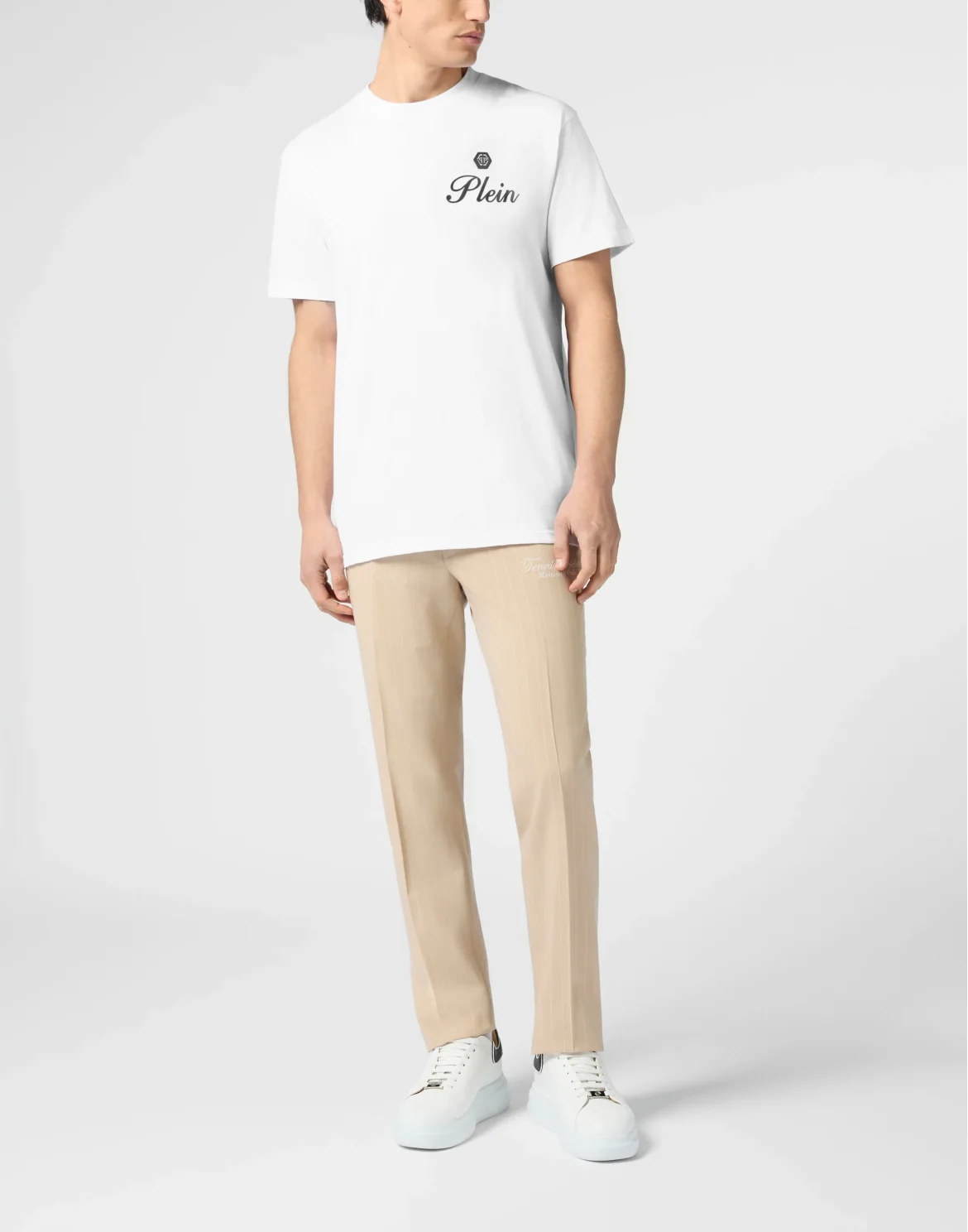 Round Neck T-Shirt Embossed Signature, цвет: Белый