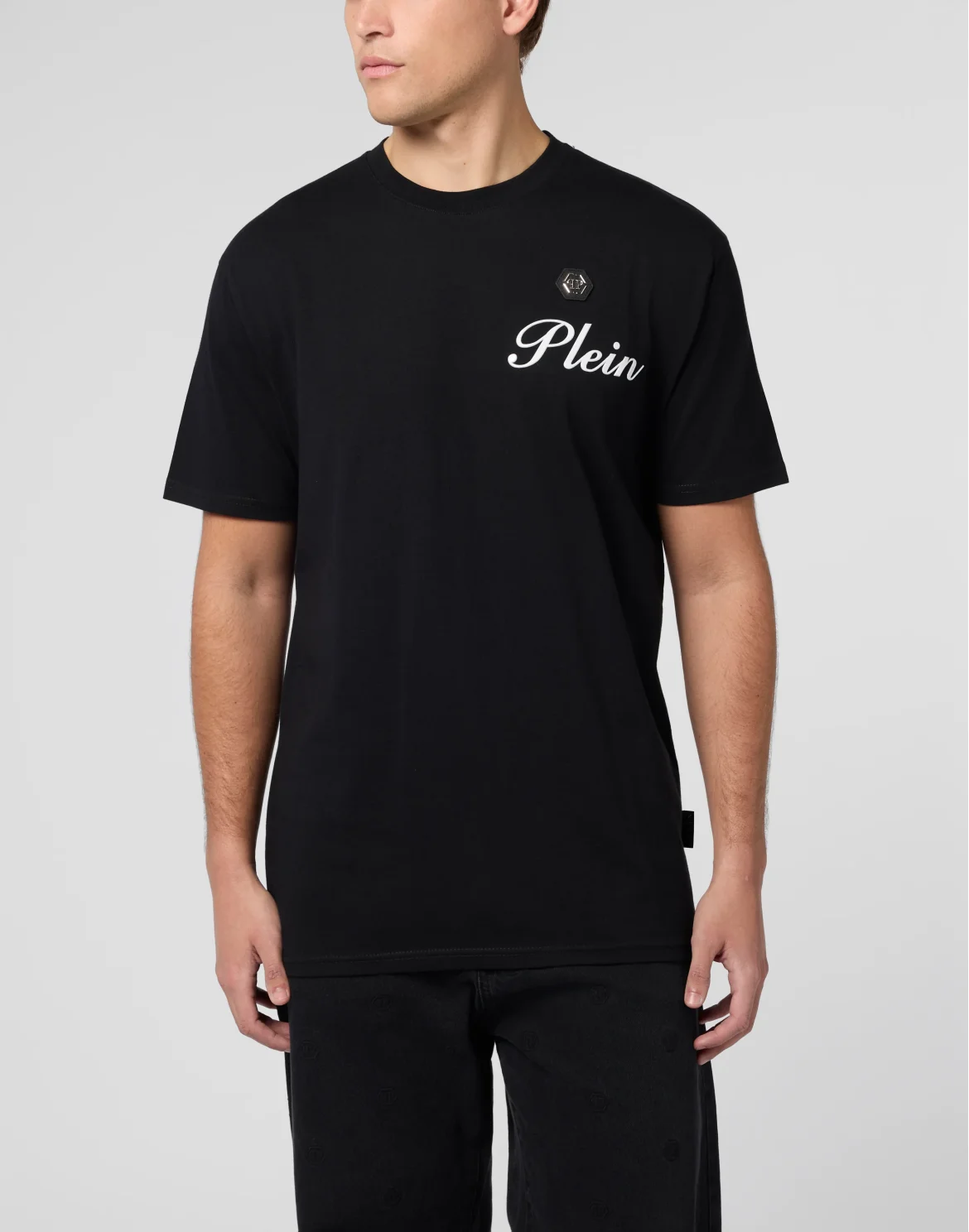 Round Neck T-Shirt Embossed Signature, цвет: Черный