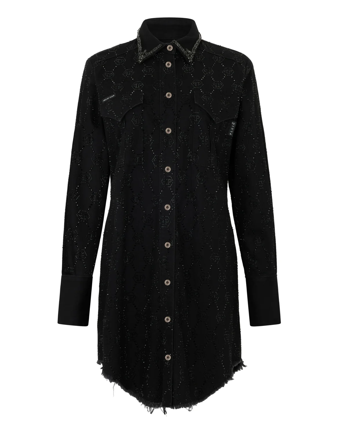 Denim Shirt Dress Monogram Strass Monogram Strass, цвет: Черный