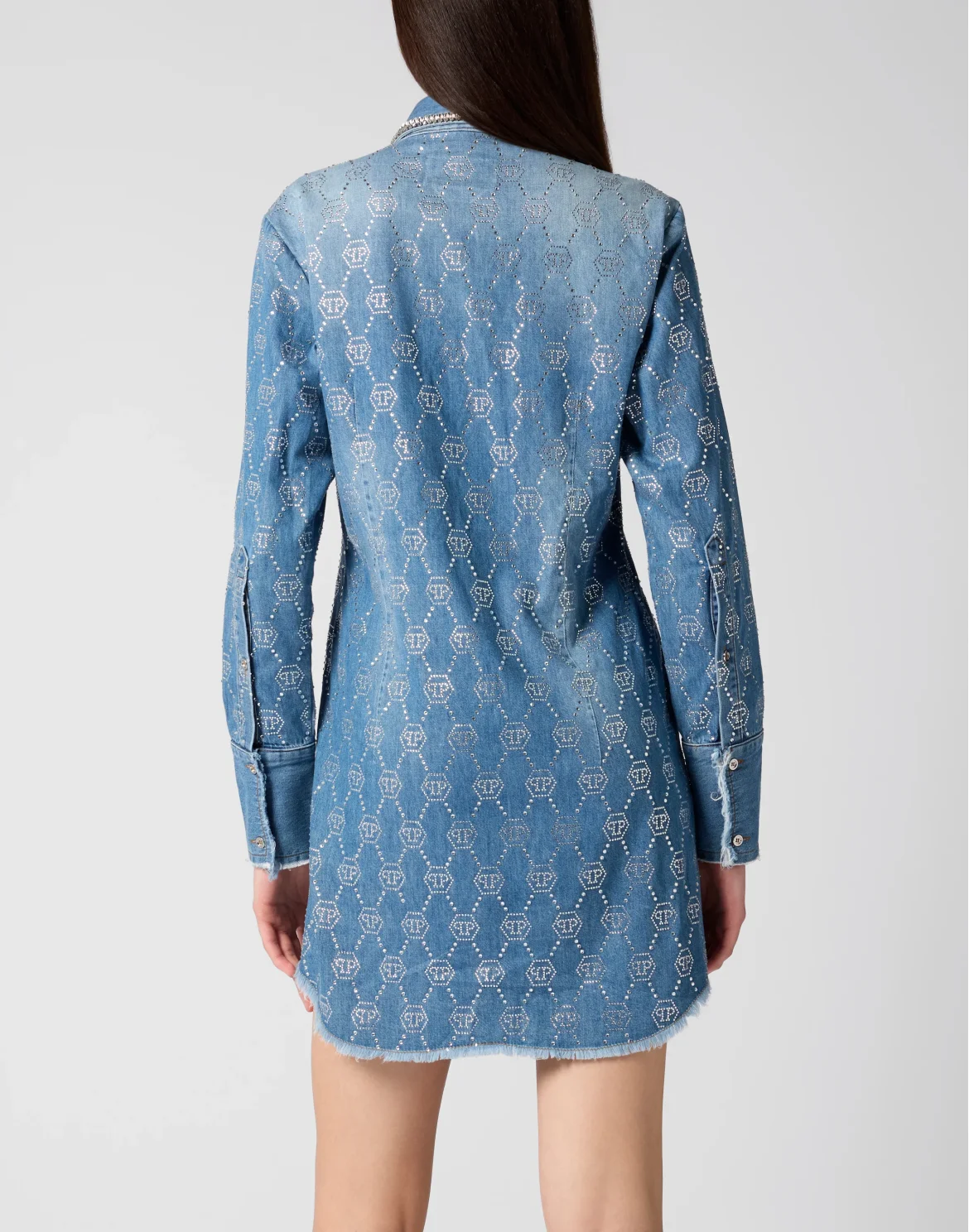 Denim Shirt Dress Monogram Strass Monogram Strass, цвет: Темно-синий деним