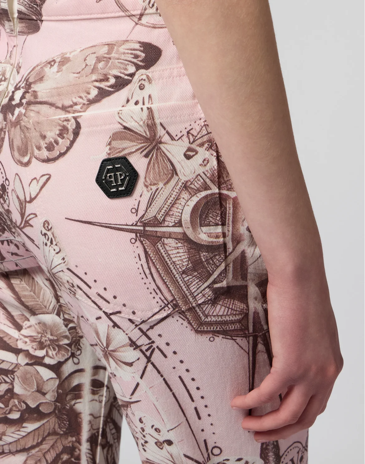 Straight Cut Jeans Butterfly Tattoo, цвет: Белый