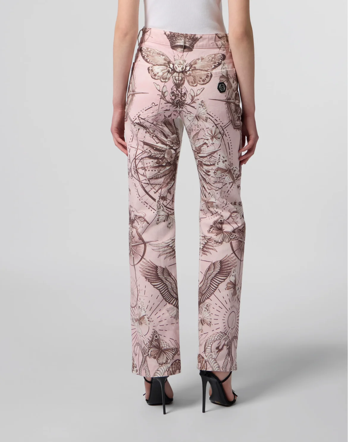 Straight Cut Jeans Butterfly Tattoo, цвет: Белый
