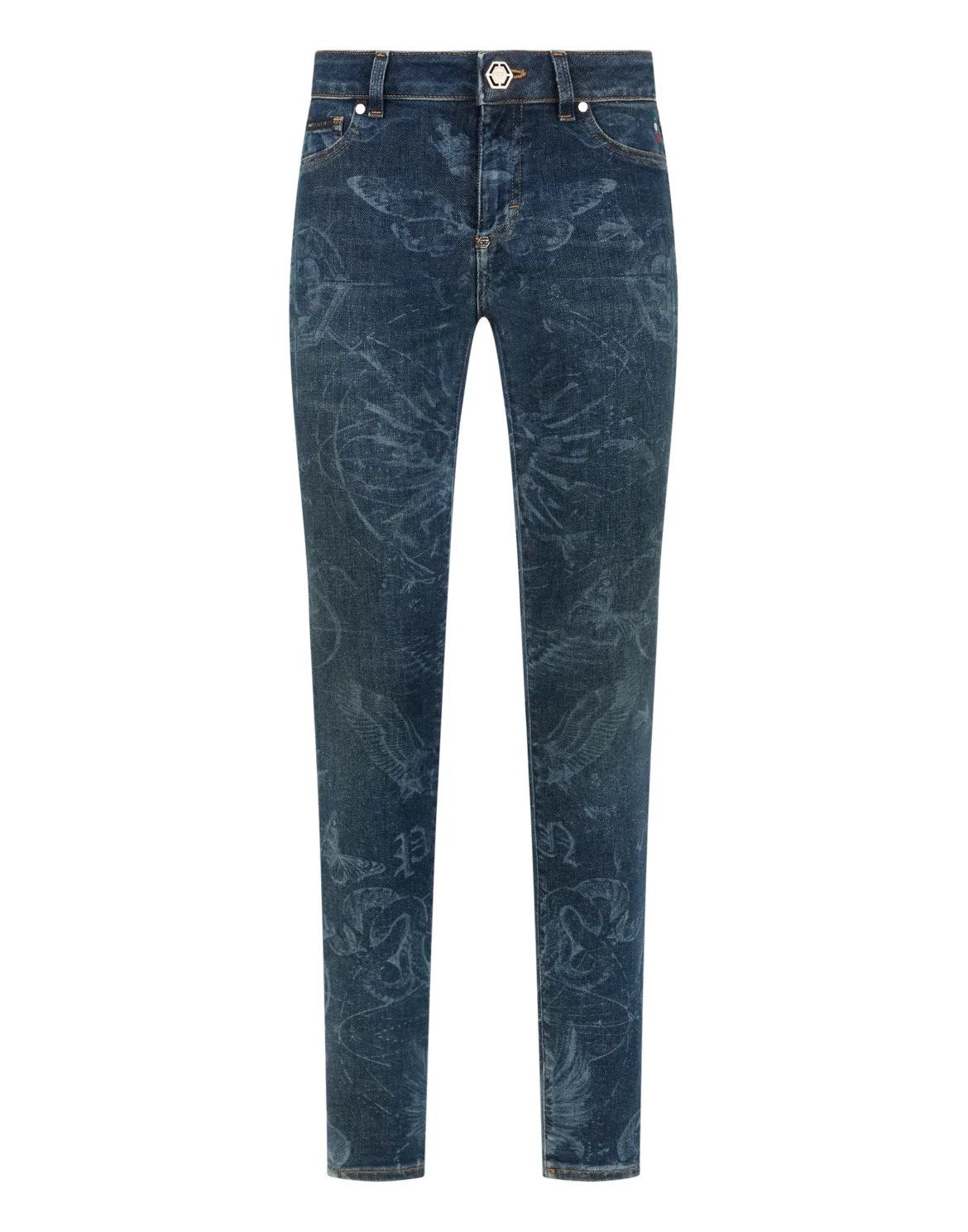 Jeggings Butterfly Tattoo, цвет: Темно-синий деним