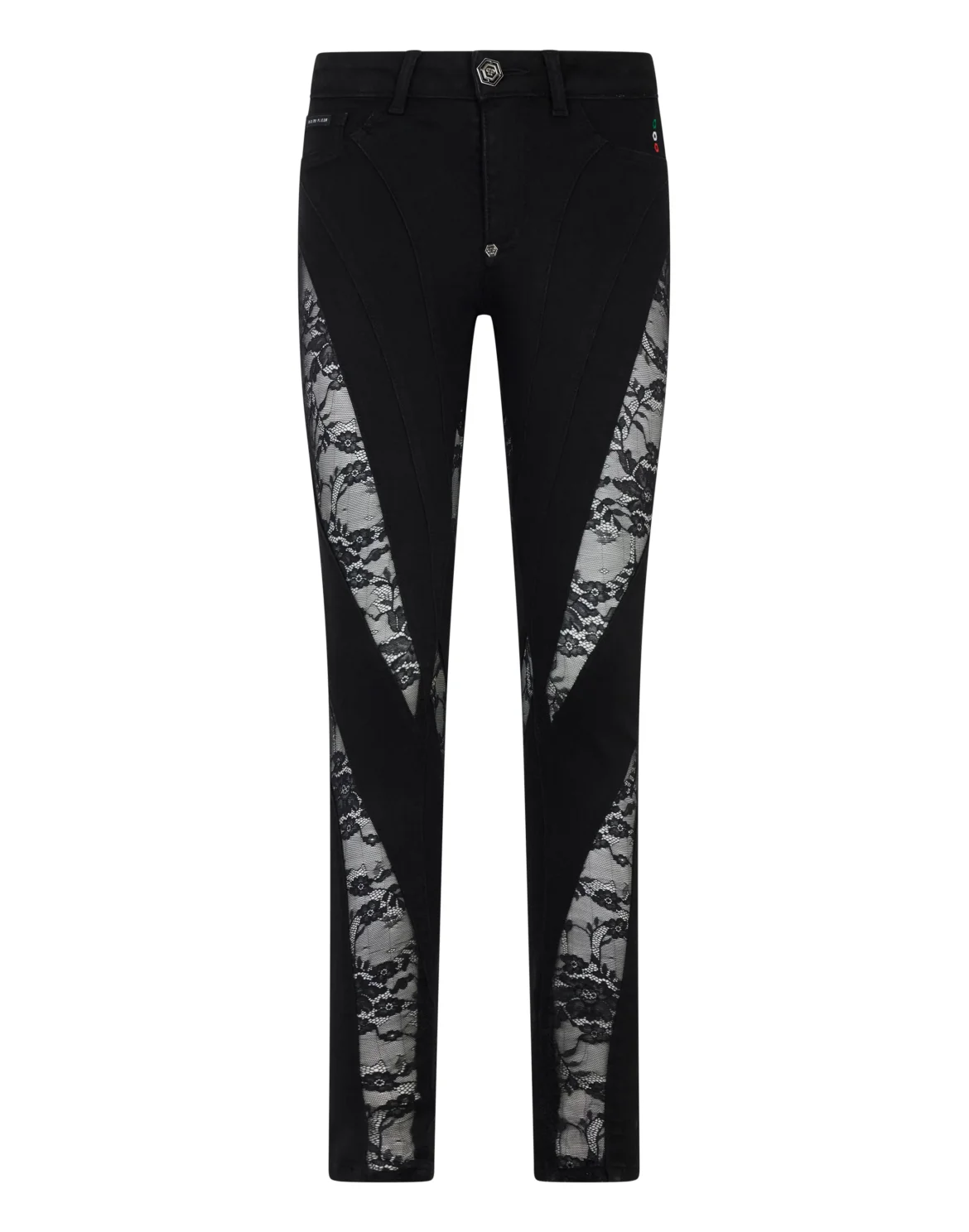 Multicutting Jeggings With Lace Inserts, цвет: Черный