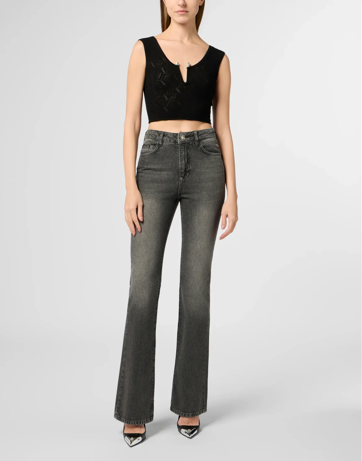 Flared Jeans Basic, цвет: Серый