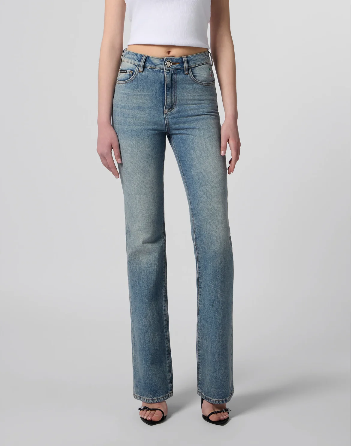 Flared Jeans Basic, цвет: Серый