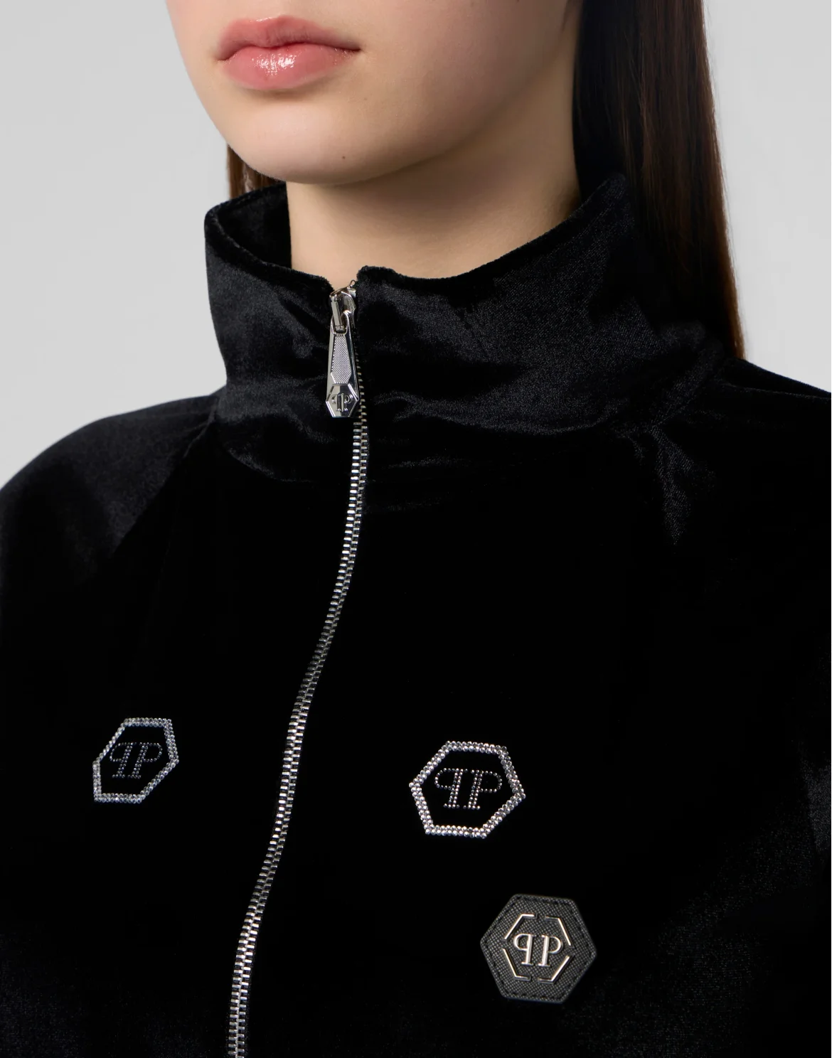 Chenille Tracksuit Jacket Mini Monogram Crystal Monogram, цвет: Черный