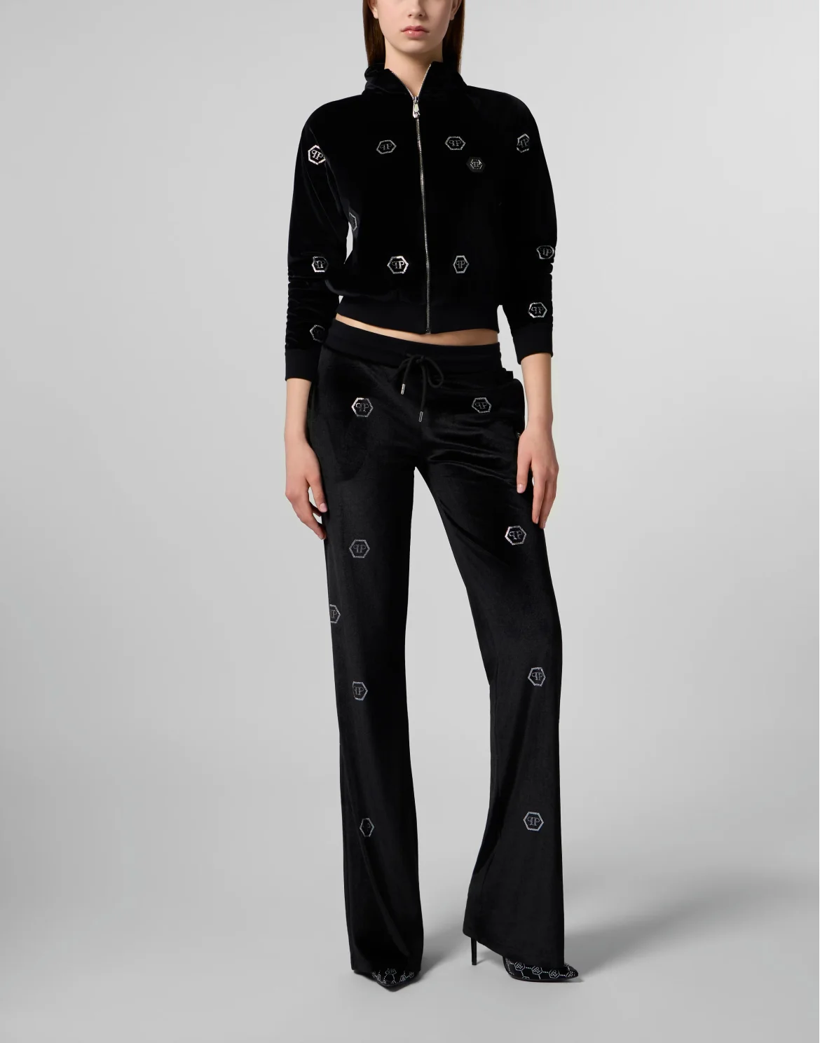 Chenille Tracksuit Jacket Mini Monogram Crystal Monogram, цвет: Черный