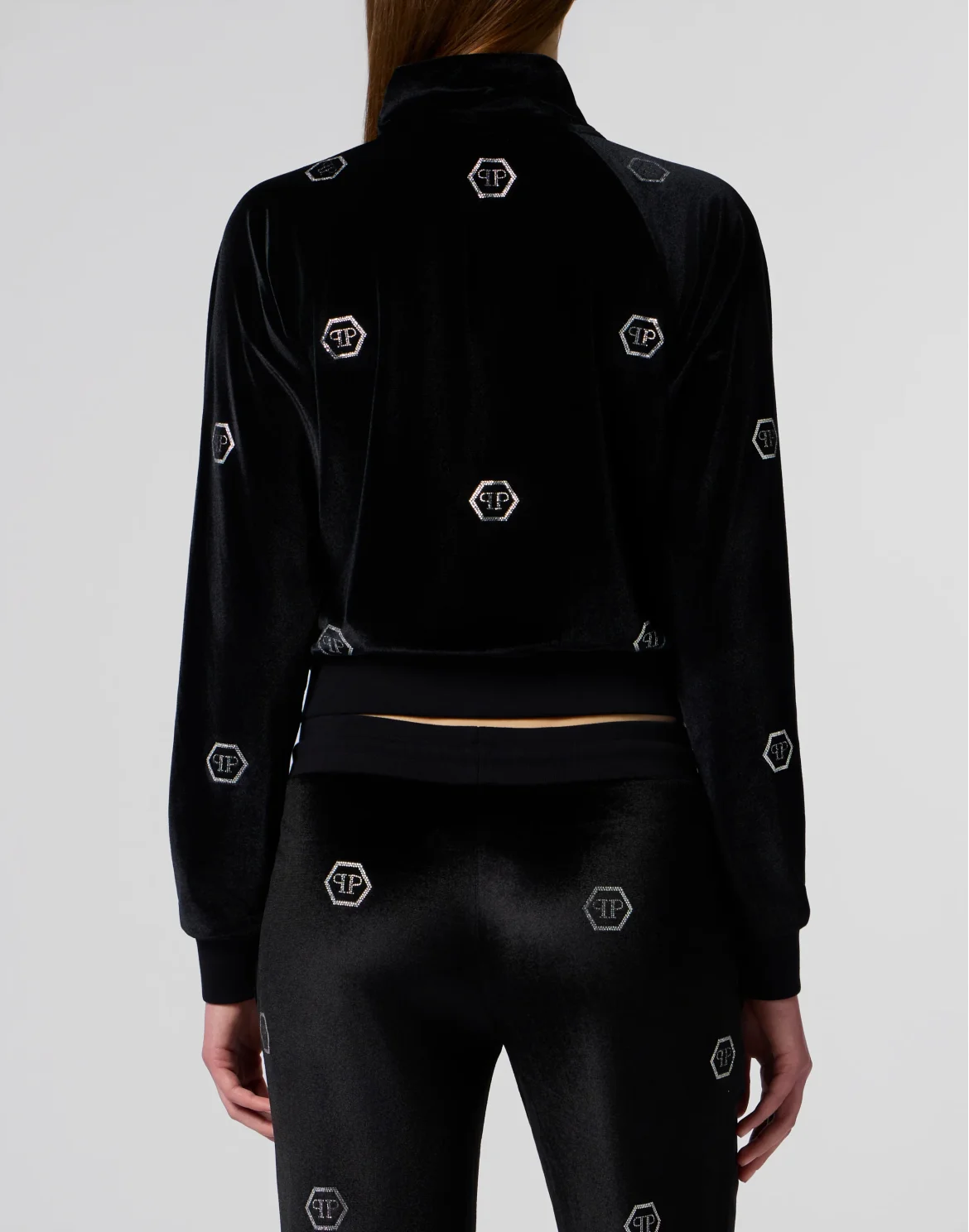 Chenille Tracksuit Jacket Mini Monogram Crystal Monogram, цвет: Черный