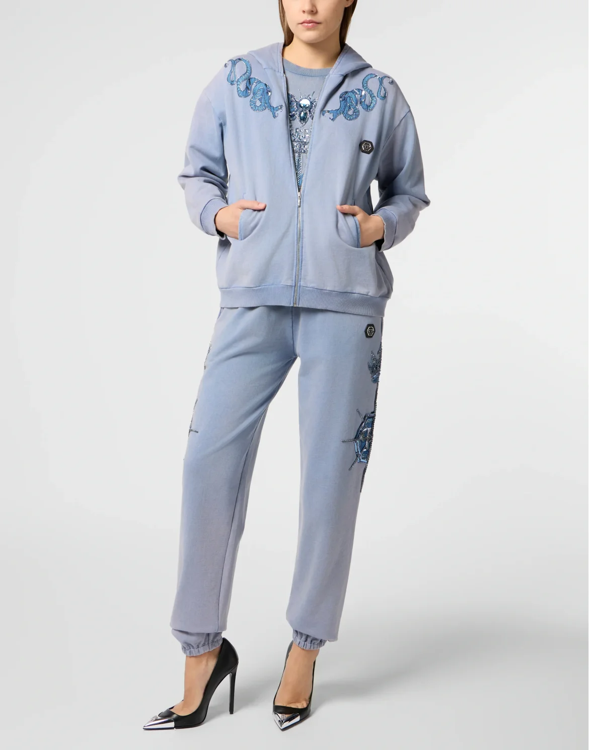 Regular Zip Hoodie Butterfly Tattoo, цвет: Голубой