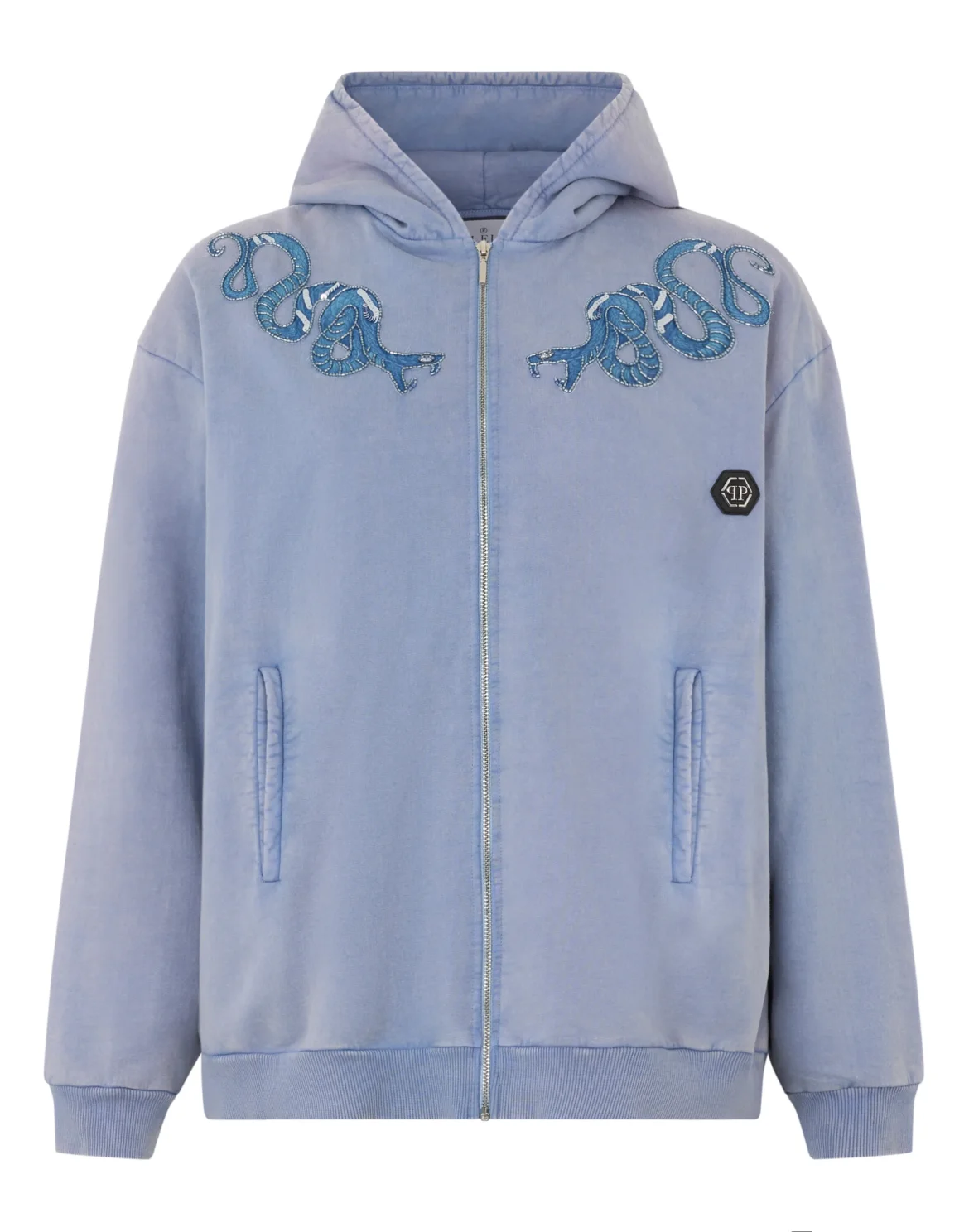 Regular Zip Hoodie Butterfly Tattoo, цвет: Голубой