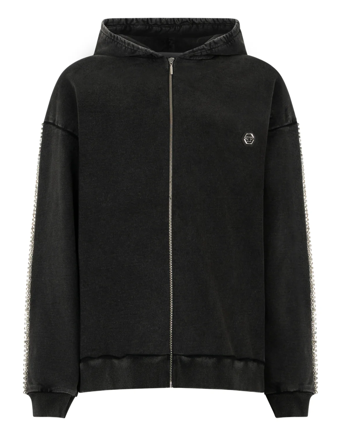 Regular Zip Hoodie Strass Signature, цвет: Черный