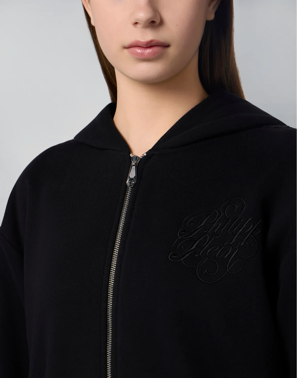 Zip Hoodie Strass Band, цвет: Черный
