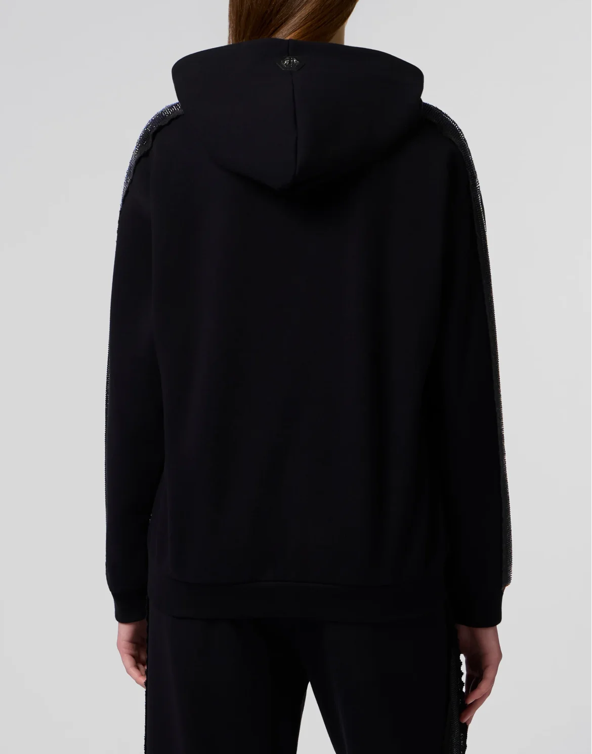 Zip Hoodie Strass Band, цвет: Черный