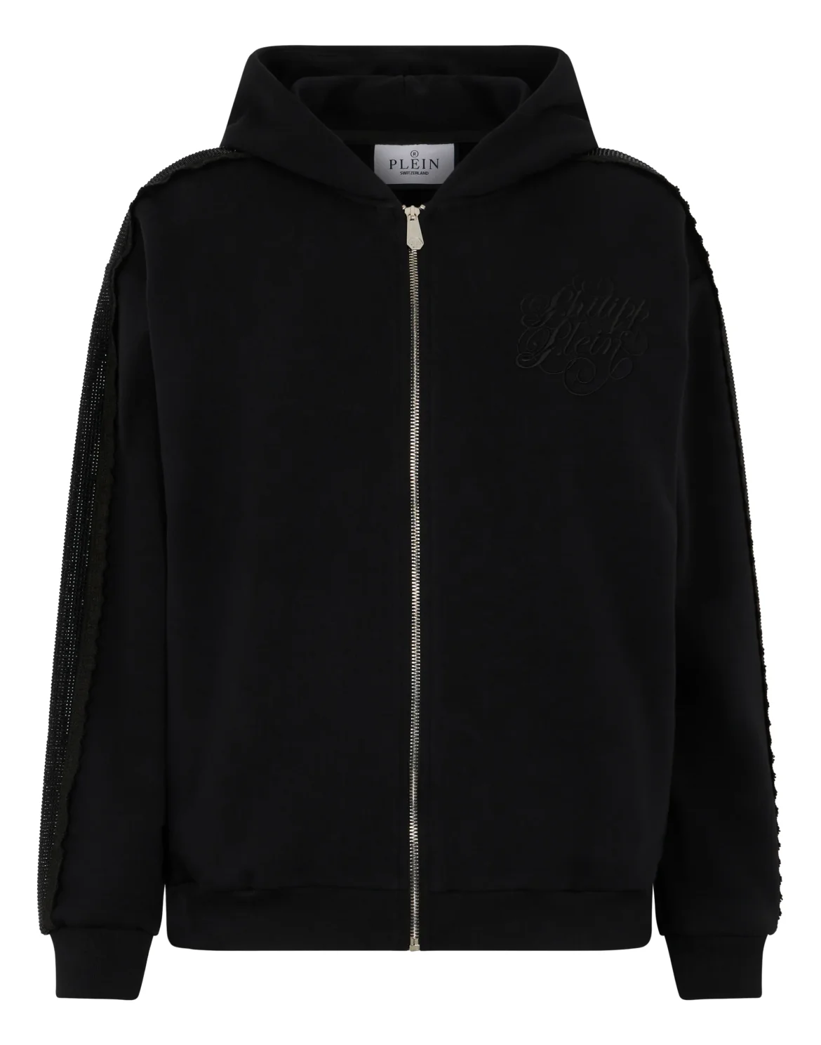 Zip Hoodie Strass Band, цвет: Черный