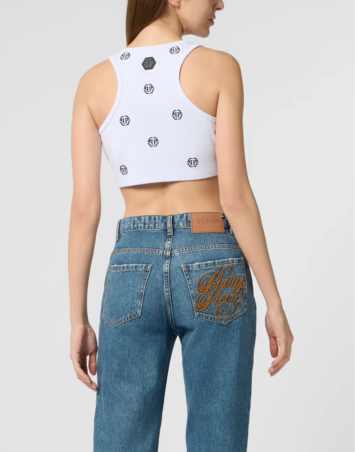 Ribbed Mini Tank Top Monogram Monogram, цвет: Белый