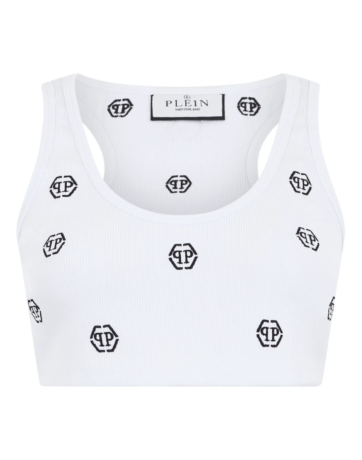 Ribbed Mini Tank Top Monogram Monogram, цвет: Белый