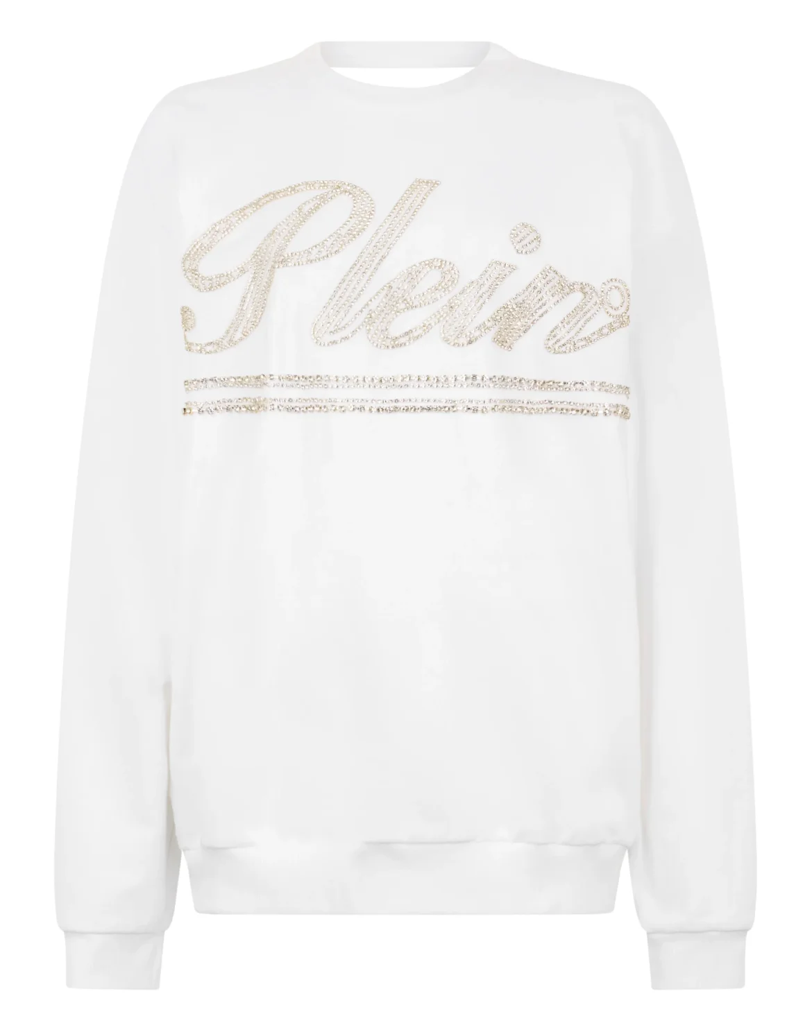 Washed Open Back Sweatshirt Strass Signature, цвет: Белый